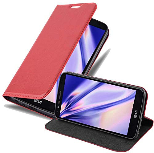 Cadorabo Custodia Libro per LG STYLUS 3 in ROSSO MELA - con Vani di Carte, Funzione Stand e Chiusura Magnetica - Portafoglio Cover Case Wallet Book Etui Protezione