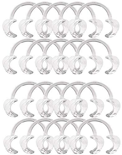 Lezed Wangenhalter Mundöffner Mundwinkelhalter Intraoral Dental C-Form Mundöffner Werkzeuge fuer Mundöffner Challenge Dental C-Form Mundöffner für Zahnpflege und Party 20 Stück (Transparentes Medium)