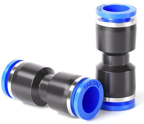 TAILONZ PNEUMATIC Straight 2 Ways - 8mm Rohr-AD Push to Connect Rohr-Schnellverschraubungen Push Lock PU-8 (10 Stück)