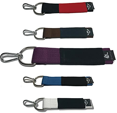 BJJ Belt Keychain Accessory for Jiu Jitsu Backpack All Belt Rankings BJJ Colors Gifts for Jiu Jitsu (Purple)