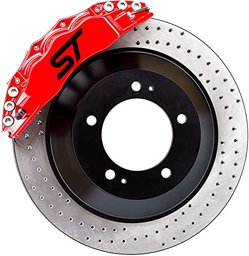 Generisch ST Bremssattel Aufkleber 4 Stück Tuning Sticker für Ford Focus Kuga RS 4 Stück (Schwarz)