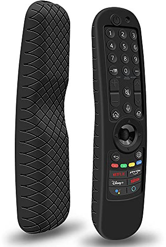 Funda de Silicona para Mando LG Magic MR21GA MR22GA MR23GA MR24GA Antideslizante Funda Protector Compatible con Mando TV LG Magic Control 2021-2024(Negro)