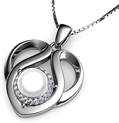 DEPHINI Zarte Herz-Halskette | 925 Sterling Silber Herzkette | Zirkonia | Damenschmuck | Geschenke für Frauen