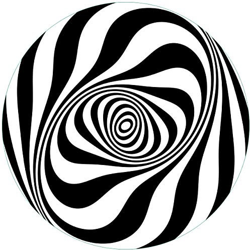 Wallario Glasbild rund Optische Täuschung - Zebra Muster - schwarz weiß - Rund, 50 cm Durchmesser Wandbild Glas in Premium-Qualität: Brillante Farben, freischwebende Optik