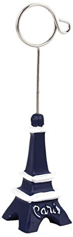 Ruilogod Eiffelturm Shaped Notiz Meldung Clip Foto Halter Stand Navy Blue