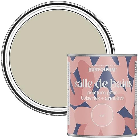 Rust-Oleum Grey Moisture Resistant Bathroom Wood and Cabinet Paint in Matt Finish - HALF LIGHT 750ML