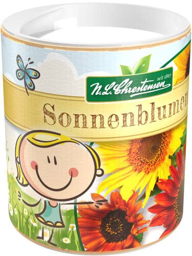 Chrestensen Sonnenblumen Farbfascination Streudose 66g | Helianthus annuus samenfest, 750 Pflanzen bis 1,8m , Gelb Orange