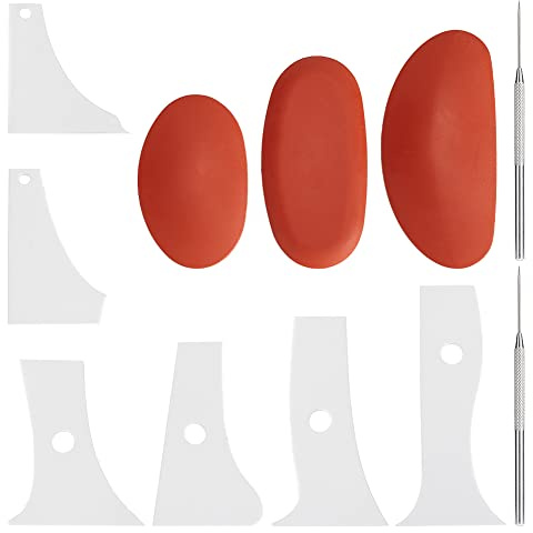 FINGERINSPIRE 6 Stück Profil Rippe Bündel Keramik Shaper Tools für Keramik Tassen und Kaffeetassen Ton Handwerk Werkzeuge setzt (mit 2pcs Ton Skulptur Werkzeug und 3pcs oval DIY Silikonformen)
