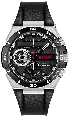 HUGO Multi Zifferblatt Quarz Uhr für Herren Kollektion #WILD mit Edelstahl- oder Lederarmband