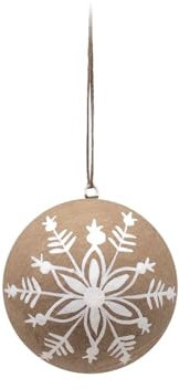 ZauberDeko Christbaumschmuck Kraft Papier Kugel Klein Natur Weiß Hängedeko Weihnachten 7cm Ø, Modell:Modell3