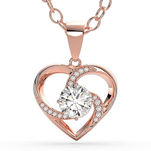 SERASAR Cadena de Oro Rosa Señoras Joyería Acero Inoxidable 316L 18k Collar Corazón Mujeres Gargantilla Día San Valentín Aniversario Cumpleaños Regalos