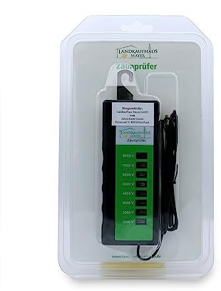 Kerbl Professioneller Zaunprüfer für Weidezäune - Geräteprüfer mit Erdspieß und Messingspitze bis 8000 Volt | 8-Stufen einstellbar - Sichere und zuverlässige Kontrolle von Elektrozäunen