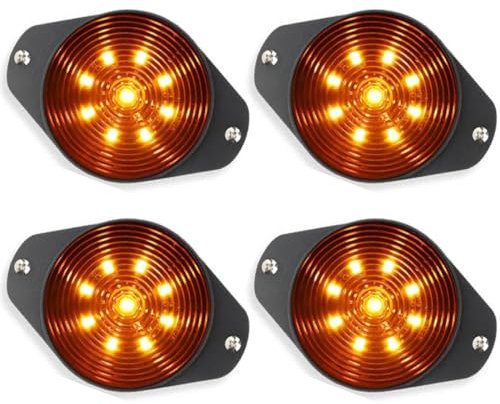 Greluma 4 Pièces Feu de position latéral de remorque à 9 LED,feux de position de remorque étanches 12V-24V,feux de gabarit ambrés,feux de position avant arrière pour camping-car,camion,van,bateau