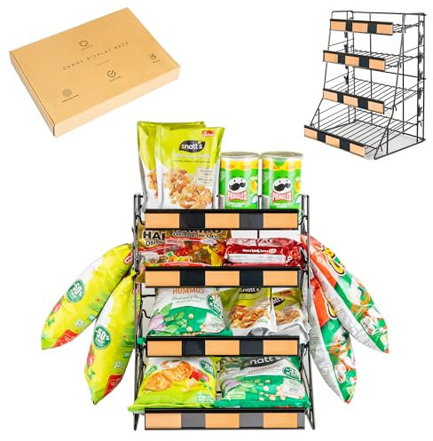 ODOXIA Regal für Süßigkeiten | Snack-Regal | Snackregal Für Die Theke | Organizer Für Süßigkeiten | Snack-Display & Chips Für Läden | Für Zuhause, Geschäfte, Büro Und Mehr