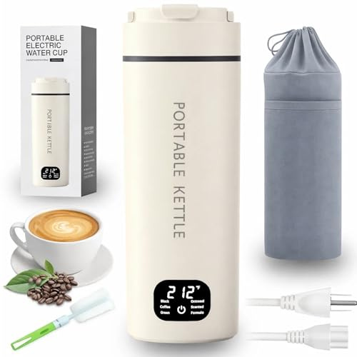 HDQ 2026 Travel Kettle, 110V~240V Any Voltage Portable Kettle for Travel, 6 Temperature Controls Portable Water Heater, 316 Stainless Steel Small Electric Kettle, Auto Shut Off & Boil Dry Protection
