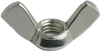 CHATROOM Muttern 304 Handmutter Flügelmutter M3 M4 M5 M6 M8 M10 304 Edelstahl metrisches Gewinde Handfest anziehen Mutter Flügelmuttern (Color : Silver 50Pcs, Size : M5)
