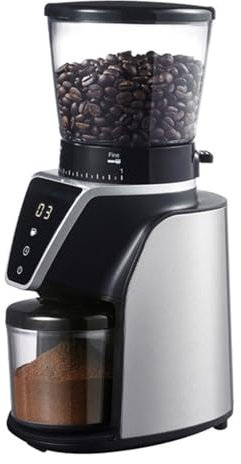 Moulin à café, avec panneau de commande numérique LED, moulin électrique réglable avec 31 réglages de mouture précis, pour la maison, la cuisine, 1 à 10 tasses, noir