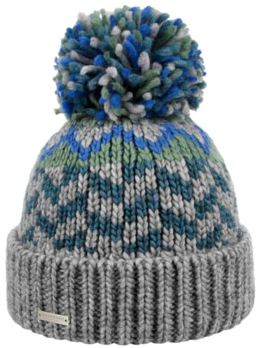 Seeberger Ventova Bommelmütze Strickmütze Wintermütze Damenmütze Umschlagmütze Beanie Damen/Herren - mit Umschlag, Futter Winter Herbst-Winter