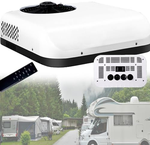 Quixnova Climatiseur 2 en 1 pour Camping-Car, climatiseur de Toit, 12 V/24 V, climatisation de stationnement pour Mini-fourgonnettes, climatiseur de Camping-Car pour Camping-Car, Bus, Camion,12V