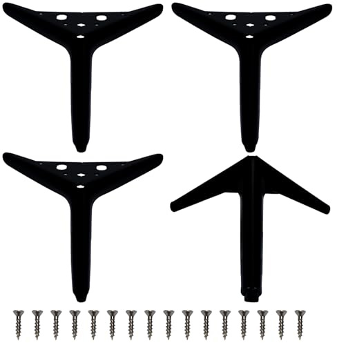 Luabue 4 Stück Metall Möbelfüße 15cm Möbelfüße Schwarz Diamant Dreieck Tischbeine mit Schrauben für Schrank, Sofa, Stuhl, Couchtisch Möbelbeine