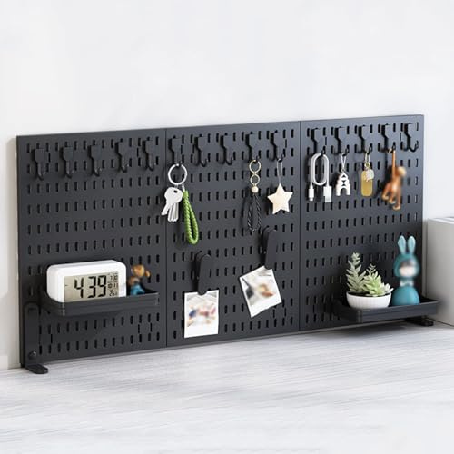 Anklemmbares Schreibtisch-Pegboard, Sichtschutz fürs Büro, Anklemmbares Stecktafel, Peg Board-Display, fürs Büro, Gaming, Zuhause, Bürozubehör-Organizer, Ohne Bohren(Black,90x40cm/35 x15.7)