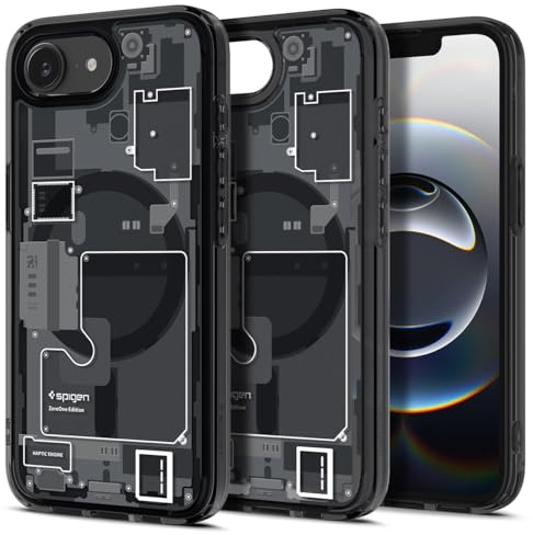 Spigen Ultra Hybrid Zero One MagFit Case for iPhone 17e / 16e, MagSafe Compatible Phone Cover [TEARDOWN DESIGN] [Military-Grade Drop Protection] - Black
