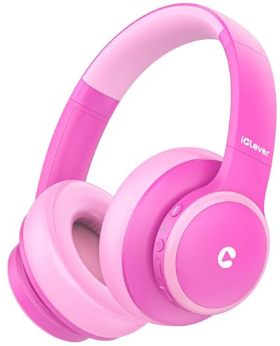 iClever BTH26 Noise Cancelling Kopfhörer Kinder Bluetooth für Reisen | SafeSound Tech3.1, 60 Spielzeit, USB C Ladeanschluss, AUX Kabel, Langlebig Bequem Kopfhörer Kinder für Autismus/Tablet