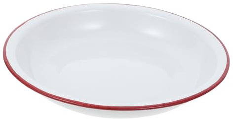COLLBATH Vintage Enamel Plate Deep Dinner Bowl Mixing Tray Appetizer Dish for Salad Vegetables Soup