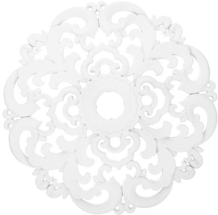 SWOOMEY Deckenrosette Pu Klassisch Weiß Dekorative Deckenleuchten Montageplatte Innenbereich Für Kronleuchter Mit Filigraner Durchbruchverzierung