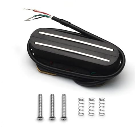 Schwarz mit silbernem Dual Rail Dual Coil Magnetic Bridge Pickup Humbucker for Telecaster-E-Gitarre(16K)
