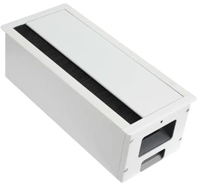 BaotyJie Computer Desk Cord Grommet, Rectangular Wire Organizer, Space Saving Thread Hole Cover Cable Management, White
