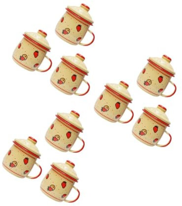 ABOOFAN 3pcs Cute Crochet Enamel Cup Milk Cup Multi-Function Water Mug for Home