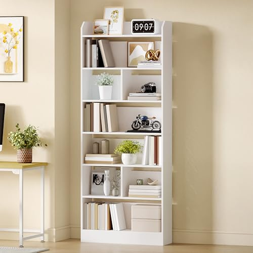 Hzuaneri Libreria 7 Ripiani, Bianco, 24x60x199,2 cm, BC11703X