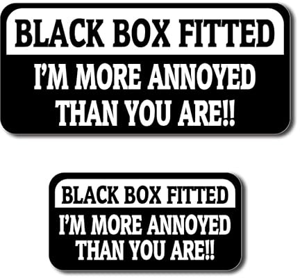 Pack of 2 Mixed Size of Black Box Car Sticker Waterproof Black Box Fitted Car Sticker Funny Car Stickers Self Adhesive Bumper Stickers