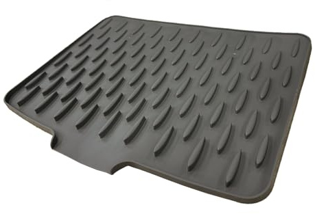 Buennthon Abtropfmatte Geschirr,Hitzebeständiges rutschfestes Abtropfmatte Spüle,für Besteck und Teller, 35×25cm Groß Grau