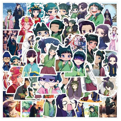 Apothecary Diaries Artbook Stickers, 60 Figure Vinyl Waterproof DIY Sticker Decals for Party, Water Bottle Scrapbook Laptop Skateboard Computer for Teens Students