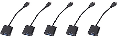 Uikdjgu 5X Male to VGA RGB Female Video Converter Adapter Male to Female Cable 1080P (Black)