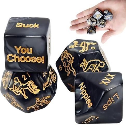 Dados Eróticos para Pareja, Juego de 4 Piezas para Fiesta Romántica de Dados, Juego de Dados, Regalo de Chica de Despedida de Soltero