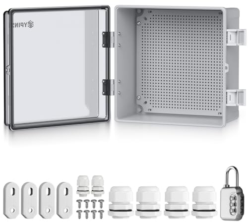 EYPINS Vattentät fördelningsbox IP67, kopplingsdosa vattentät ABS-plasthölje utomhus eluttag, växellåda, strömlåda med monteringstillbehör 30 x 30 x 17 cm | transparent kopplingsskåp