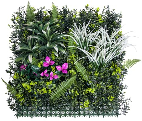 Garvee Artificial Grass Wall Panels, 20x 20Fake Plant Wall Panels Fake Greenery Leaf Hedge for Outdoor and Indoor, 12 Pack