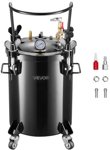 VEVOR Serbatoio a Pressione per Spray Serbatoio per Vernice a Pressione in Acciaio Resistente da 30 L Serbatoi per Vernice Spray con Tre Attacchi Rapidi per Uso Domestico, Creazioni Artistiche