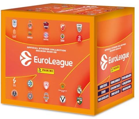 EuroLeague 2025-2026 Sticker Collection Panini - Box da 36 Bustine