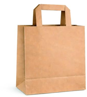 250 Papiertüten Braun mit Henkel 18+8x22cm – Papiertragetaschen und Papiertaschen mit Henkel aus stabilem Kraftpapier