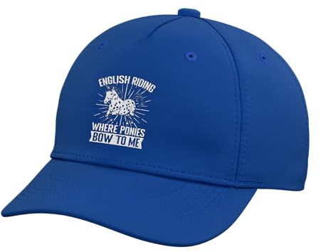 Horseback Riding Pony Bow to Me Horse Rider Adjustable Printed Baseball Hat, Royal Blue