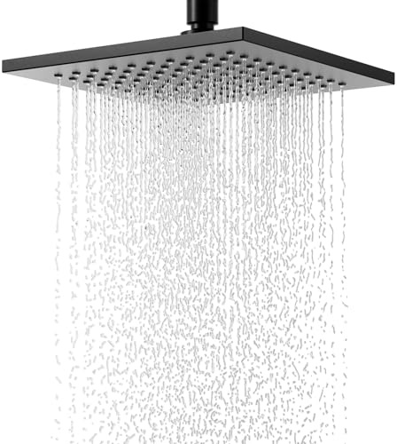 SWHC Duschkopf Regendusche, 8 Zoll Dusche, Dusche Kopfbrause 360° Verstellbar, Aus Edelstahl 304, Brause Bad Amatur, Installierbar an Der Wand Oder Decke.