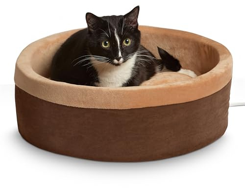 K&H Heated Cat Bed, Thermo-Kitty Bed Indoor, Safety Listed, Large 20in, 4W