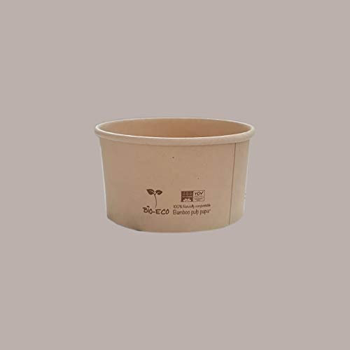 Lucgel Braune Eisbecher aus Bambuszellstoffpapier, 180cc, 180 Stück