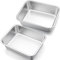 HaWare Lot de 2 moules à gratin rectangulaires, petits, en acier inoxydable, pour lasagnes, tiramisu, brownie, pain, 27 x 21 x 8 cm, non toxique et robuste, passe au lave-vaisselle