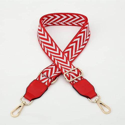 Verstellbarer Schultergurt Taschengurt für Taschen 80-140cm mit Karabiner 3,8cm Breit Taschenhenkel Taschenriemen Tragegurt Umhängegurt für Taschen Handtaschen für Damen Herren DIY Zubehör,Rot