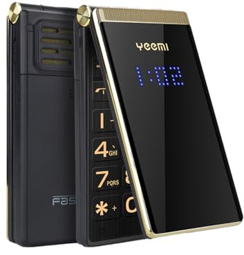 Cuifati Flip Phone for Seniors, 2.8 Inch Screen Big Button Unlocked Cell Phone, Long Standby 5900mAh Battery, Loud Volume, Dual SIM Cards, Support Flashlight Camera, MP3, SOS (Tarnish Color)